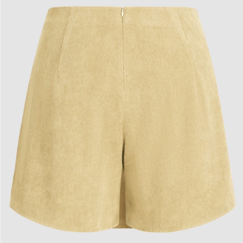 •CIDER•NWT YELLOW HIGH WAISTED SPLIT FRONT CURVY PLUS CORDUROY SKORT SIZE 0XL - Picture 3 of 13